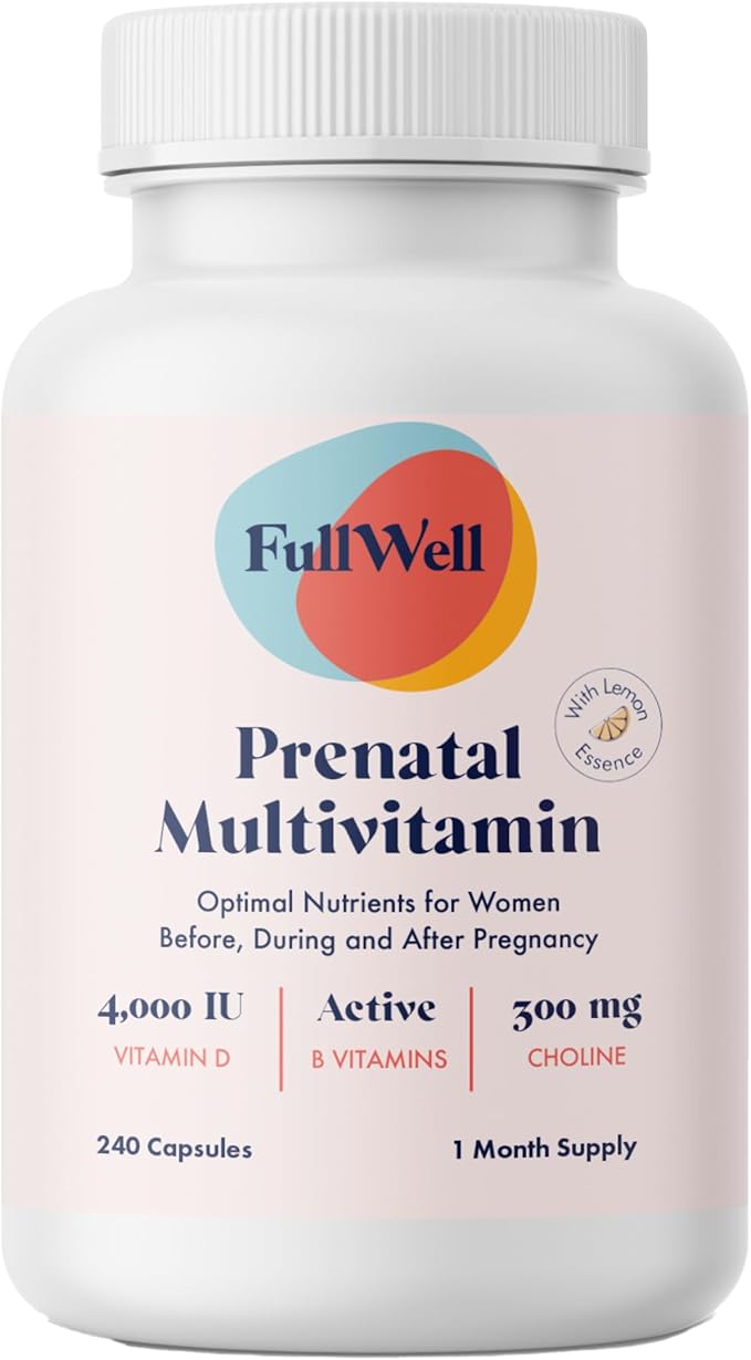 Prenatal Vitamins Lemon | choline, folate, vitamin D for fetal growth, brain development | 26 Vital Nutrients | Dietitian-formulated, OBGYN recommended, non-GMO, 3rd Party tested, 30 Servings