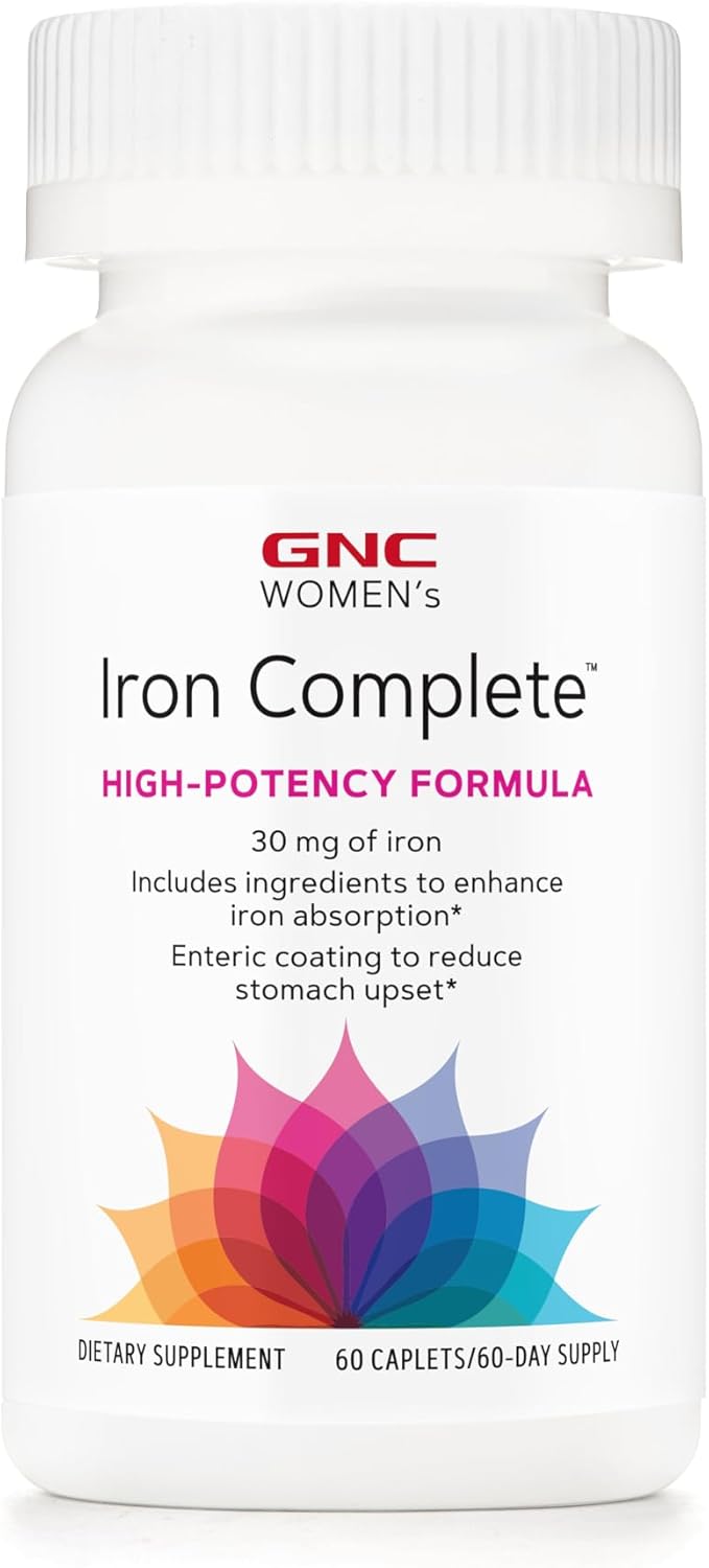 GNC Women's Iron Complete Multivitamin, 60 Caplets, Enhances Ability to Absorb Iron