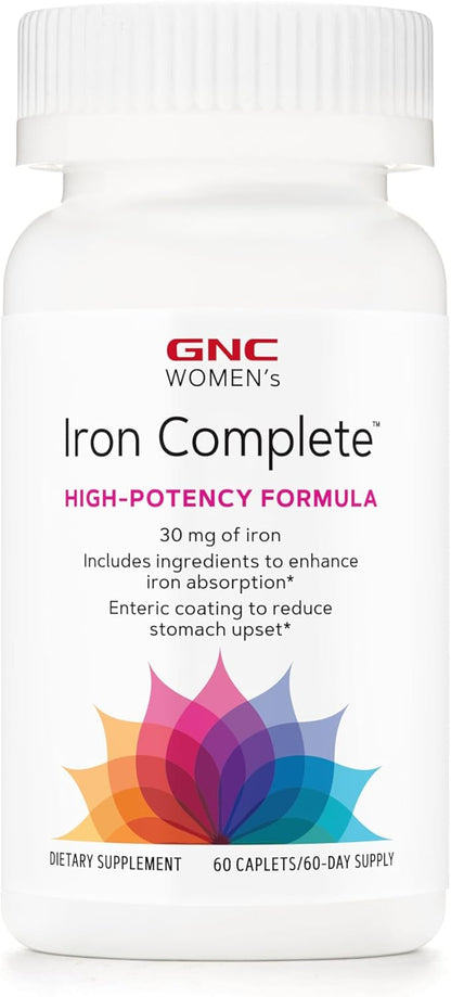 GNC Women's Iron Complete Multivitamin, 60 Caplets, Enhances Ability to Absorb Iron