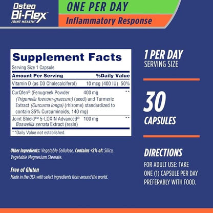 Osteo Bi-Flex One Per Day + Inflammatory Response Joint Health Supplement, Capsules, 30 Ct