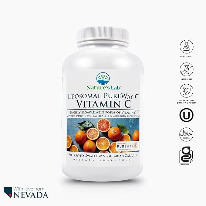 Nature's Lab Liposomal PureWay-C® Vitamin C - Supports Immune Health & Collagen Production* - 90 Capsules
