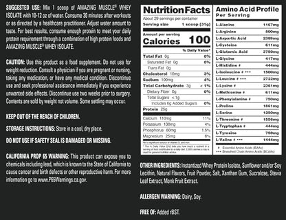 Whey Protein Isolate Powder | 25 Grams Protein Per Serving | 100% Whey Isolate | Zero Fat | Made in USA (2 Lb, Strawberry)