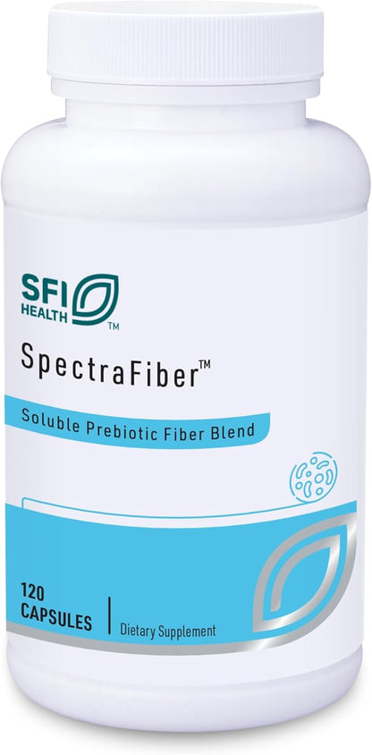 Klaire Labs Spectrafiber - Hypoallergenic 9 Soluble Fiber Blend with Apple Pectin & Glucomannan, No Psyllium & Gluten-Free (120 Capsules)