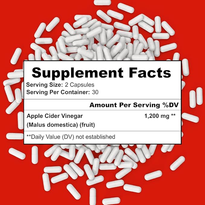 Reduce Abdominal Fat - Apple Cider Vinegar Capsules - Best for Weight Loss - NI UNA DIETA MÁS