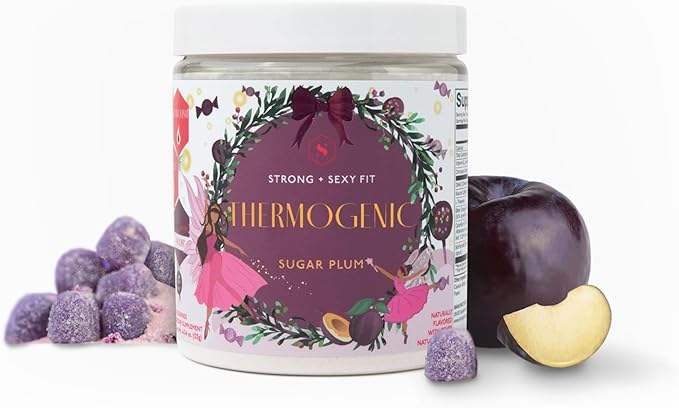 Strong + Sexy Fit, Weight & Diet Support Health Supplement, Workout Drink Powder, Natural Energy with Green Tea Extract, Appetite & Metabolism Support, Supplements for Women, Sugarplum Flavor, 30 Svg