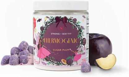 Strong + Sexy Fit, Weight & Diet Support Health Supplement, Workout Drink Powder, Natural Energy with Green Tea Extract, Appetite & Metabolism Support, Supplements for Women, Sugarplum Flavor, 30 Svg