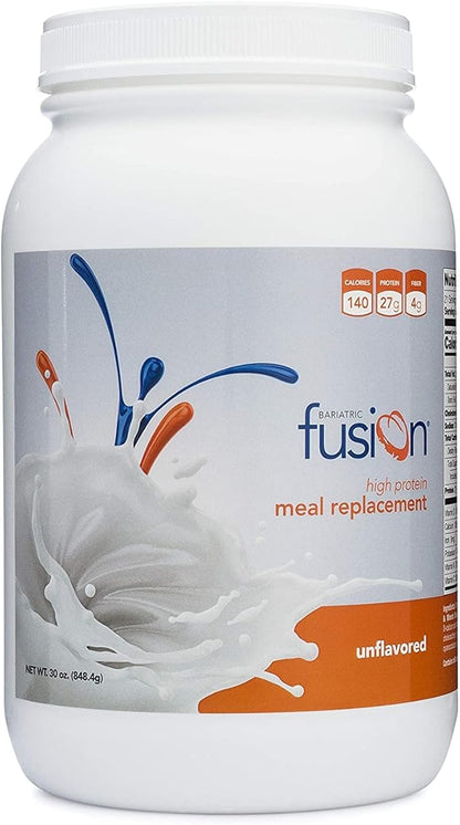 Bariatric Fusion Unflavored Meal Replacement 27g Protein Powder, 21 Serving Tub for Bariatric Surgery Patients Including Gastric Bypass and Sleeve Gastrectomy - No Gluten, Aspartame or Sugar