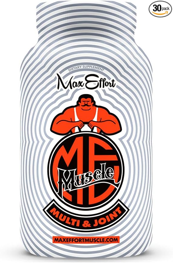 Max Effort Daily Multivitamin & Joint Support Supplement for Adults,Vitamin B12, D, E, C, & A + Magnesium Glycinate and Zinc, Joint Care, Support Proper Nutrition Levels, 120 Capsules, 30 Servings