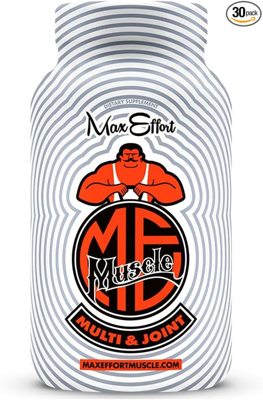 Max Effort Daily Multivitamin & Joint Support Supplement for Adults,Vitamin B12, D, E, C, & A + Magnesium Glycinate and Zinc, Joint Care, Support Proper Nutrition Levels, 120 Capsules, 30 Servings