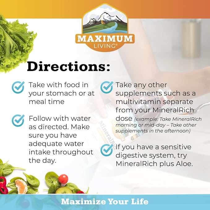 MineralRich Minerals Supplement with Aloe - Liquid Blend of Vitamins and Trace Minerals - 32 oz