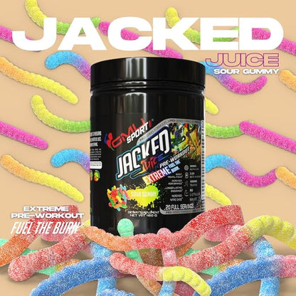 GMU SPORT Jacked Juice Pre-Workout Powder - High Energy, Explosive Pump & Focus Pre Workout Powder for Men & Women 8g Citrulline Malate, Creatine, Beta Alanine, B-Vitamin Boost - 40 Servings