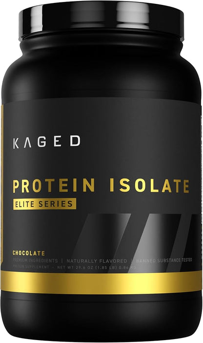 Kaged Protein Powder Elite: 100% Isolate Blend Whey, Casein, and Milk Protein Blend for Recovery and Muscle Building | Chocolate | 2lbs