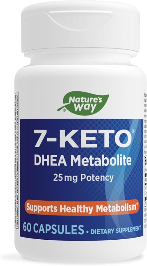 Nature's Way 7-KETO, DHEA Metabolite, Metabolism Support Supplement*, 25mg Potency Per Serving, 60 Capsules