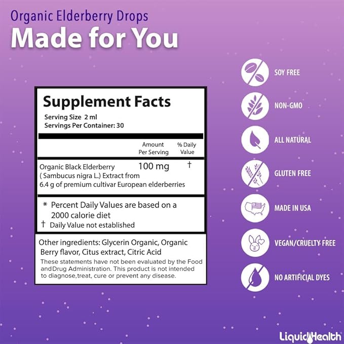 LIQUIDHEALTH Recovery, Rest, & Relaxation (RRnR) Liquid Vitamin Bundle with Calcium & Magnesium Multivitamin, Daily Multi Mineral Supplement, Organic Elderberry Drops, & Sleep Well Melatonin Drops