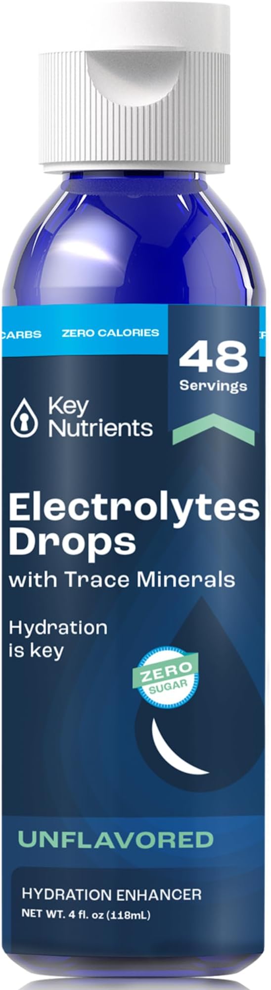 KEY NUTRIENTS Trace Minerals Liquid Electrolytes Rapid Hydration & Muscle Recovery 4oz - 72 Trace Minerals, Unflavored Electrolyte Drops for Drinking Water, Sodium Post Workout & Recovery, 48 Servings
