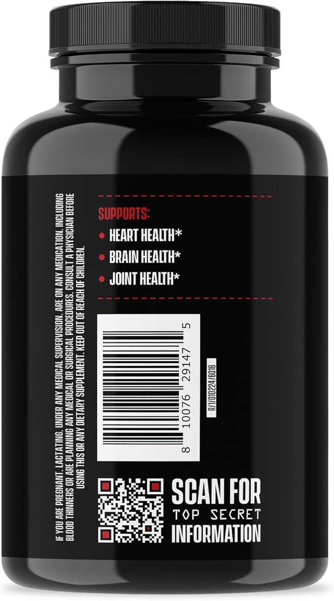 Jocko Fuel Omega 3 Fish Oil Supplement - Burpless Fish Oil 2000mg Omega 3 Fatty Acid Supplement Powerful Antioxidant with Astaxanthin - Supports Brain, Heart, & Mood (60 Capsules) (30 Day Supply)