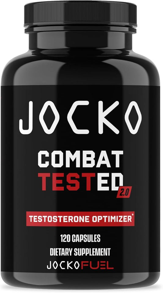 Jocko Fuel Test Booster for Men - Natural Endurance, Stamina, & Strength Booster - Muscle Builder for Men & Nitric Oxide Support with Ginger Root, Shilijat, & Tongkat Ali, 120ct (30 Servings)