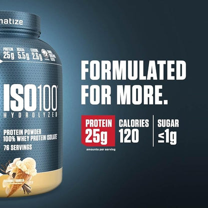 Dymatize Elite 100% Whey Protein Powder, 25g Protein, 5.5g BCAAs & 2.7g L-Leucine, Quick Absorbing & Fast Digesting for Optimal Muscle Recovery, Gourmet Vanilla, 5 Pound, 67 Servings