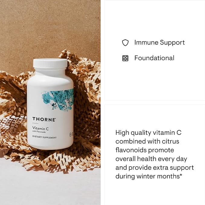 THORNE Vitamin C - Blend of Vitamin C and Citrus Bioflavonoids from Oranges - Support Immune System, Production of Cellular Energy, Collagen Production and Healthy Tissue - Gluten-Free - 90 Capsules