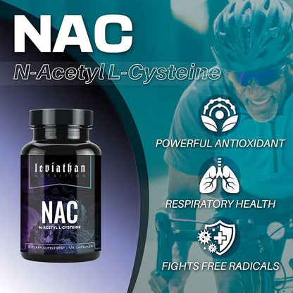 NAC Supplement N-Acetyl Cysteine for Lung, Liver, Immune Support - Potent Antioxidant Support to Boost Glutathione Levels 600mg, 120 Capsules