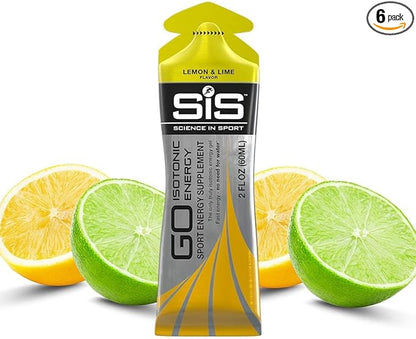 Science in Sport Energy Gel Pack, SIS Isotonic Energy Gel, 22g Fast Acting Carbs, Performance & Endurance Gels, Lemon & Lime Flavor - 2 Fl Oz (Pack of 6)