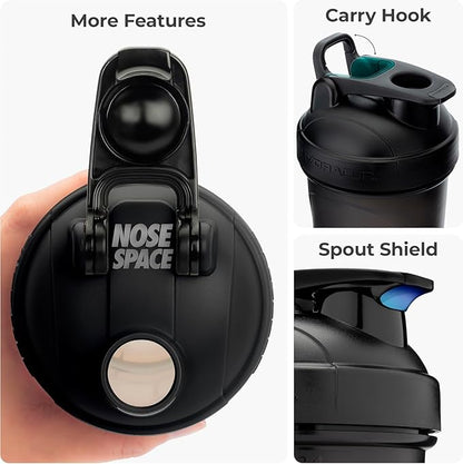 Hydra Cup w/Torpedo Mixer - Blend Bananas & Thick Ingredients, Shake Smarter Not Harder, Patented Shaker Bottle for Protein Mixes