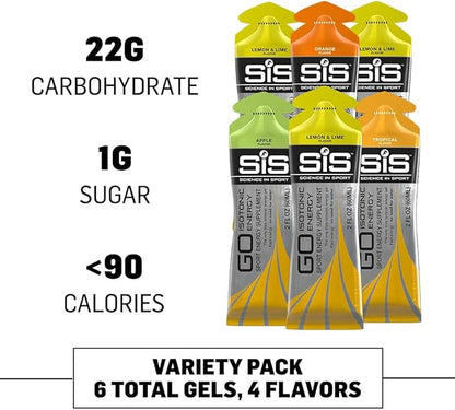 SiS GO Isotonic Energy Variety Pack, 2 Fl Oz (Pack of 6)