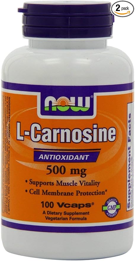 Now Foods, L-Carnosine 500mg 100 VegiCaps (Pack of 2)