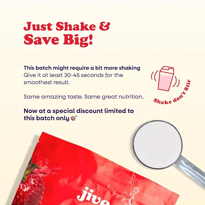 Jive Protein Hydrator Clear Protein Powder - 25 Servings, 22g Protein, 110 Calories & w/Electrolytes - Strawberry Acai Lemonade - Grass Fed Clear Whey Isolate Protein - Clear Whey Protein Powder