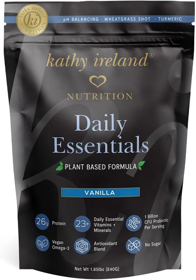 Kathy Ireland Daily Essentials Plant Based Protein Powder Mix (1.85, Vanilla)