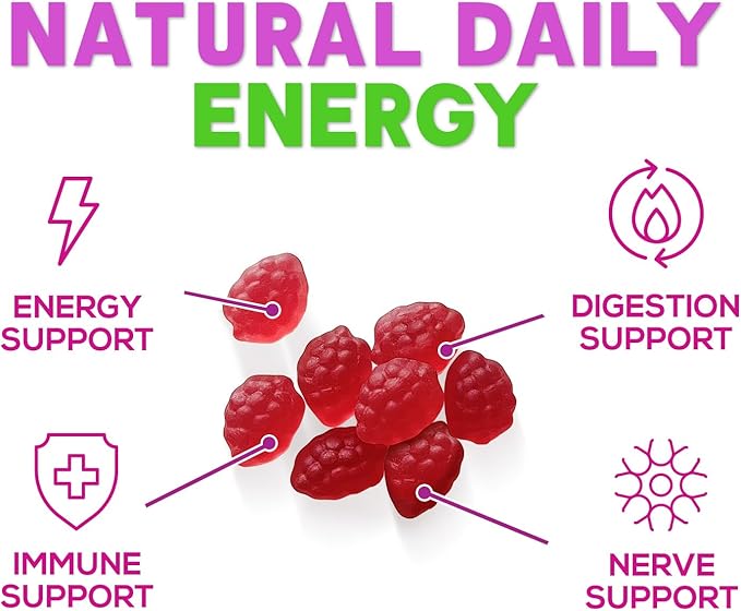 B12 Gummies, Extra Strength Energy 3000 mcg Vitamin B12, B-12 Energy Metabolism & Immune System Support, Chewable Supplement for Adults & Kids, Caffeine Free, Berry Flavored Gummy, Vegan - 120 Count