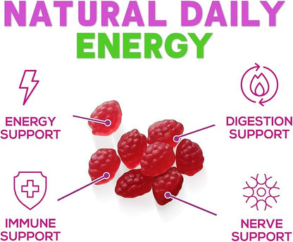 B12 Gummies, Extra Strength Energy 3000 mcg Vitamin B12, B-12 Energy Metabolism & Immune System Support, Chewable Supplement for Adults & Kids, Caffeine Free, Berry Flavored Gummy, Vegan - 120 Count