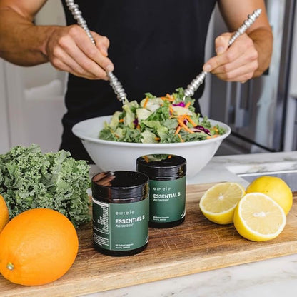 | Essential 8 | Multivitamin for Energy & Immunity Support | 8 Essential Nutrients | Calcium, Vitamin B12, Omega3, Zinc, Iron, Vitamin D & More | Non-GMO, Vegan, GF | 30 Servings (60 Tablets)