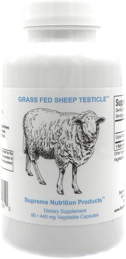 Supreme Nutrition Sheep Testicle - 100% Grass Fed and Finished in New Zealand, 90 Capsules of Pure Ovine Testicle
