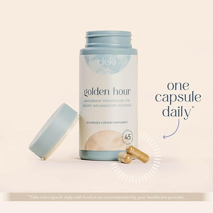 Cielo Golden Hour - Antioxidant Supplement for Healthy Immune System Response - Nutritional Antioxidant Blend for Women and Men (45 Day Supply)