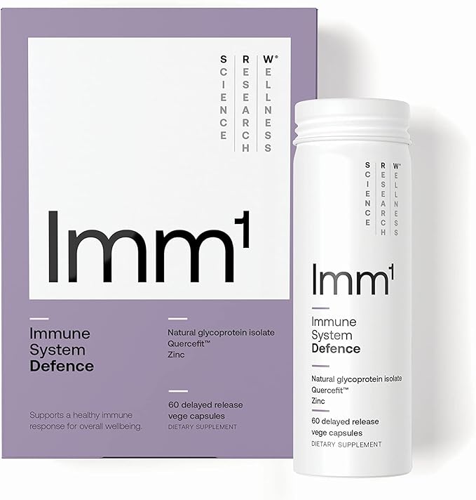 SRW Imm¹ Defence | Supports Immune System Health & Energy Levels, Supplement for Immune Response | Contains Natural Glycoprotein Isolate (Muno-IgY™) and Quercetin | 180 Capsules