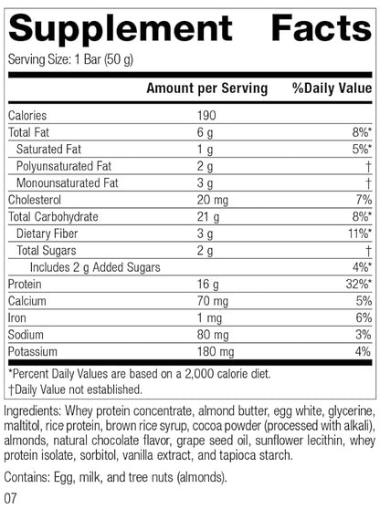 Standard Process StandardBar - Gluten-Free Protein Bar with Whole Food Formula of Calcium, Potassium, and More - Vegetarian - 18 Bar Pack - Cocoa Crisp