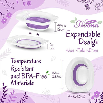 Fivona 2-in-1 Yoni Steaming Kit Over The Toilet Seat with V Steam Herbs Blue Moon Recipe for Detox, Cleansing, PH Balance and Odor Control