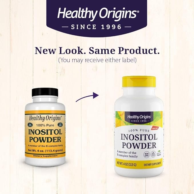 Healthy Origins Inositol Powder, 113.4 g - for Skin, Hair & Nail Health - Vitamin B8 Powder Supplement - Part of The B Complex Family - Vegan, Non-GMO & Gluten-Free Supplement - 4 Oz