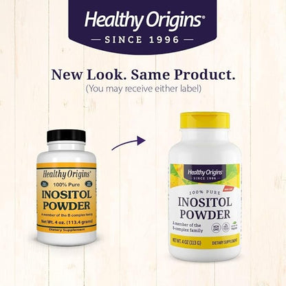 Healthy Origins Inositol Powder, 113.4 g - for Skin, Hair & Nail Health - Vitamin B8 Powder Supplement - Part of The B Complex Family - Vegan, Non-GMO & Gluten-Free Supplement - 4 Oz