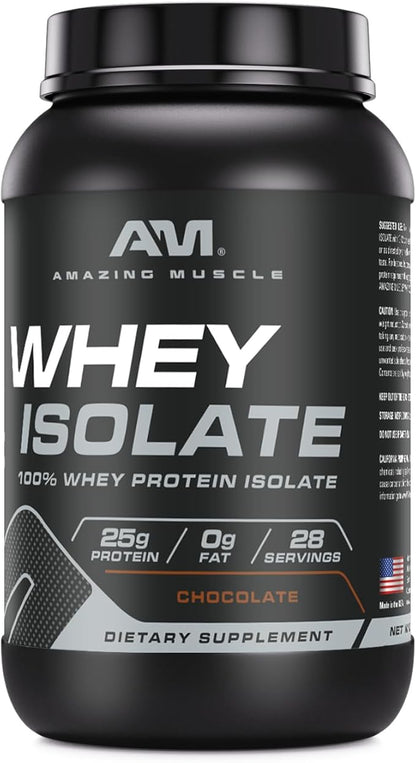 Whey Protein Isolate Powder | 25 Grams Protein Per Serving | 100% Whey Isolate | Zero Fat | Made in USA (2 Lb, Chocolate)