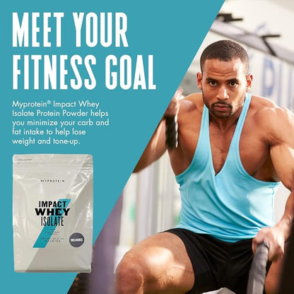 Myprotein Impact Whey Protein Isolate, 5.5 Lbs (81 Servings) Unflavored, 25g Protein, 3.5g Glutamine & 6g BCAA Per Serving