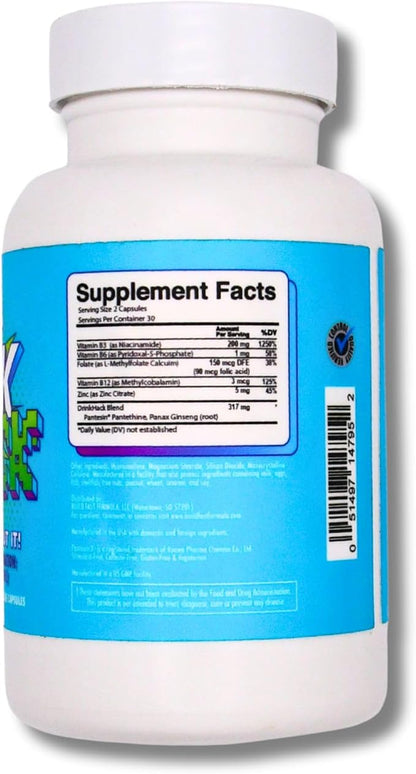 DRINKHACK™ Supports Acetaldehyde Elimination - Pantesin Pantethine, Panax Ginseng, B Vitamins - 30 Servings