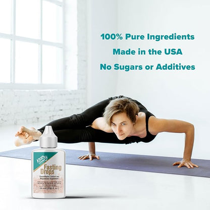 Keto Chow Fasting Drops | Sodium and Ionic Magnesium Fasting Supplement | Intermittent Fasting Mineral Supplements | Electrolyte Replenisher | On The Go Container | (24ml Pocket Flask)