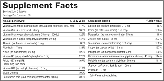 ROMAN Daily Multivitamin for Men | Supports Physical Activity, Brain + Heart Health, and Immune System with 23 Key Nutrients Including Calcium, Magnesium, and Zinc | 30-Day Supply (60 Tablets)
