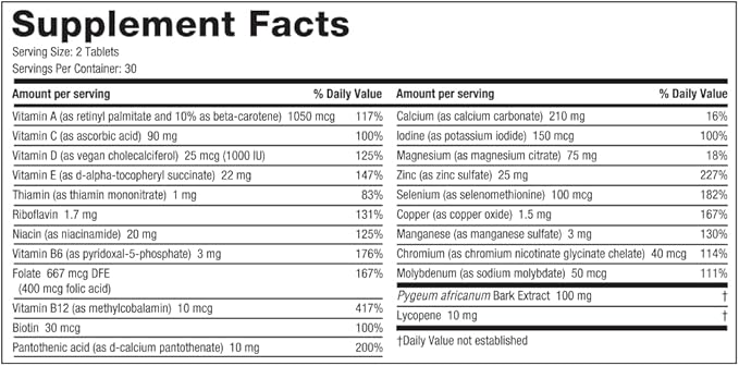ROMAN Daily Multivitamin for Men | Supports Physical Activity, Brain + Heart Health, and Immune System with 23 Key Nutrients Including Calcium, Magnesium, and Zinc | 30-Day Supply (60 Tablets)