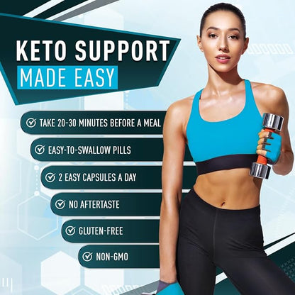 Purely Optimal Keto BHB Capsules - Appetite Blocker Supplement - Exogenous Ketones to Support Ketosis, Fat Loss & Energy, 60 Capsules - Supports Low-Carb Lifestyles