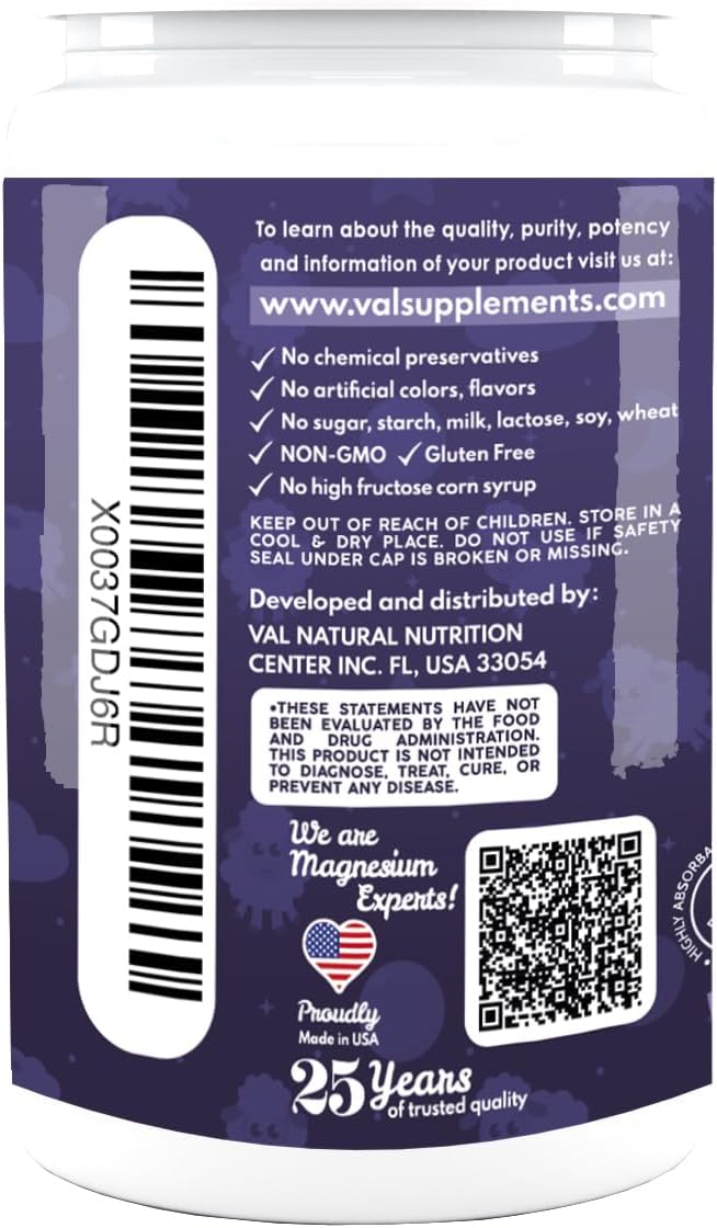 VAL Kids Melatonin Plus Magnesium, B6, Vitamin C, Bedtime Routine Supplement, Children’s Relaxation and Sleep Support for Kids 4+, Drug Free, Sugar Free, Natural Fruit Punch Flavor, 60 Chew Tabs