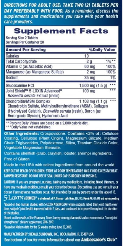 Osteo Bi-Flex Triple Strength(5), Glucosamine Chondroitin with Vitamin C Joint Health Supplement, Coated Tablets, 40 Count