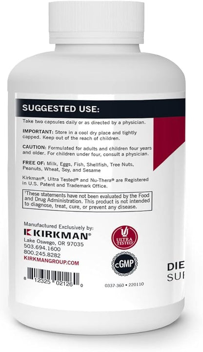 Kirkman - Super Nu-Thera - 360 Capsules - Comprehensive Multivitamin - with Vitamin B6 & Magnesium Content - Hypoallergenic
